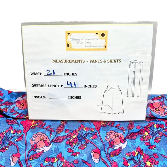 LuLaRoe Maxi Skirt Women's 3XL Blue Red Flowers EUC - Picture 6 of 7